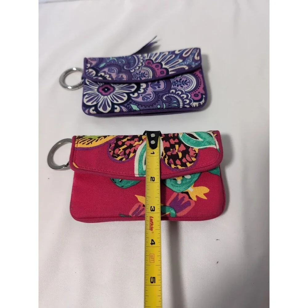 VERA BRADLEY Lot of 2 KEYCHAIN ID CARD HOLDER PURPLE RED - Picture 13 of 16